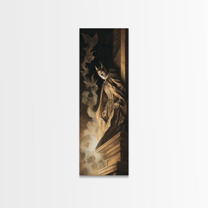 The Bat Prince, Gothic Nightmare Art, Tall Narrow Wall Art, Gothic Horror Wall Art, Canvas Print, Halloween Wall Art, Gothic Home Decor