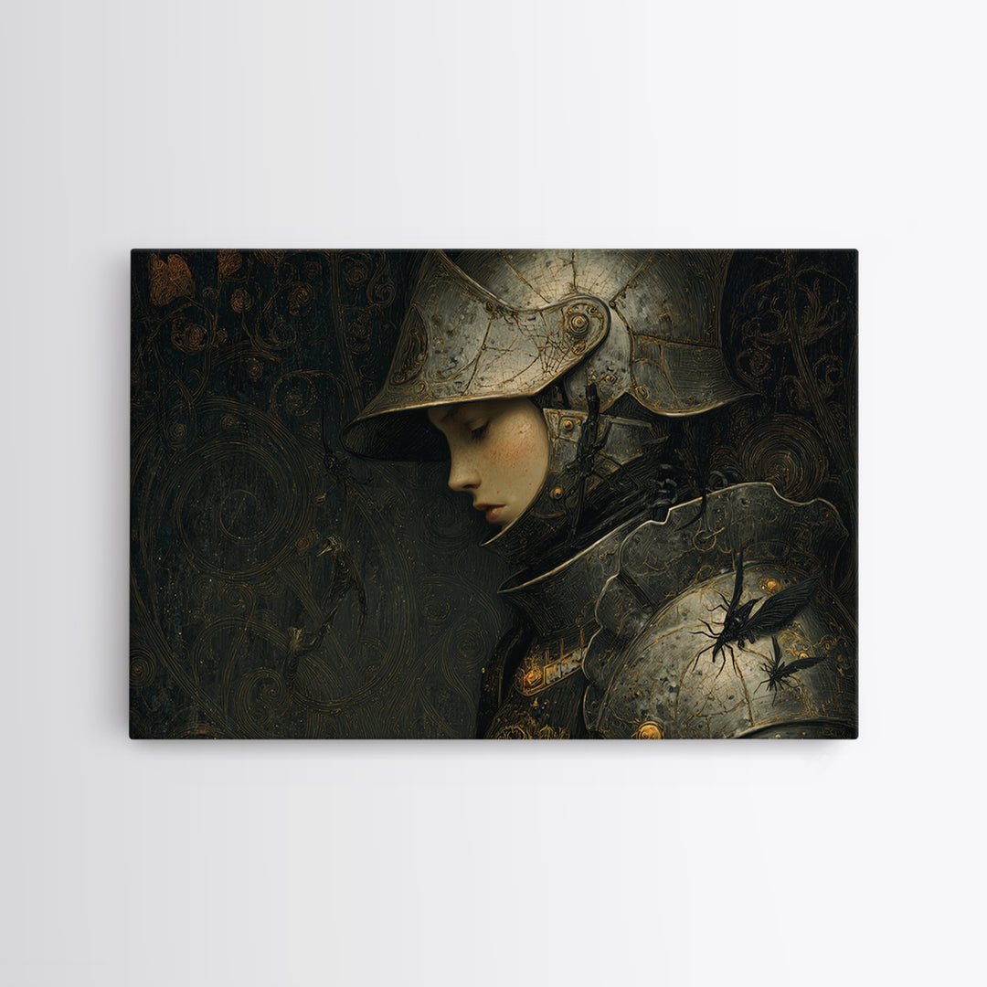 The Spider Knight, Medieval Grotesque Art, Landscape Wall Art, Macabre Wall Art, Canvas Print, Halloween Wall Art, Halloween Decor