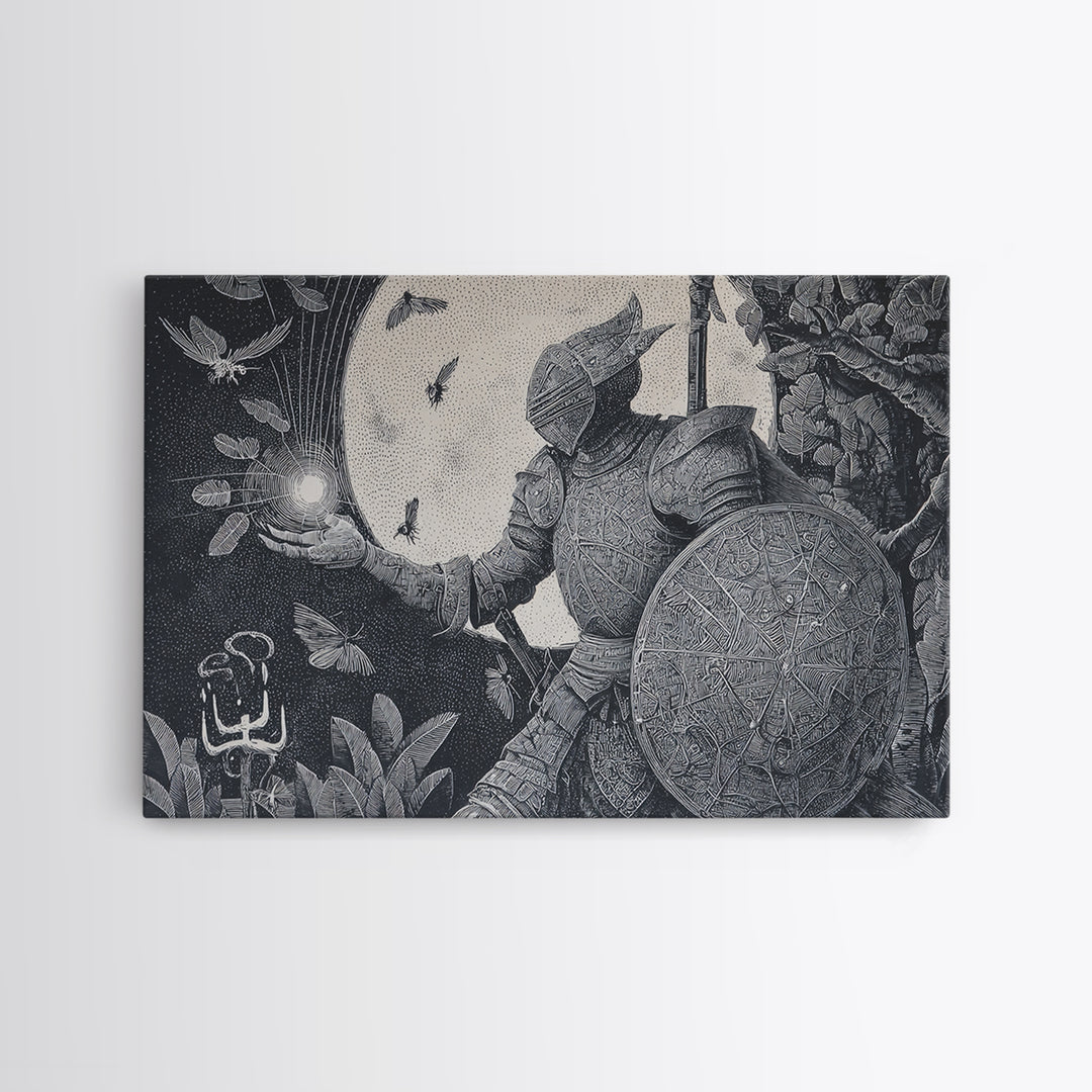 The Spider Knight, Victorian Macabre Art, Landscape Wall Art, Dark Fantasy Wall Art, Framed Canvas Print, Halloween Wall Art