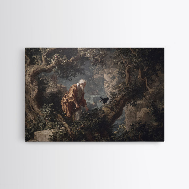 The Graveyard Gardener, Baroque Witchcraft Art, Landscape Wall Art, Macabre Wall Art, Framed Canvas Print, Halloween Wall Art