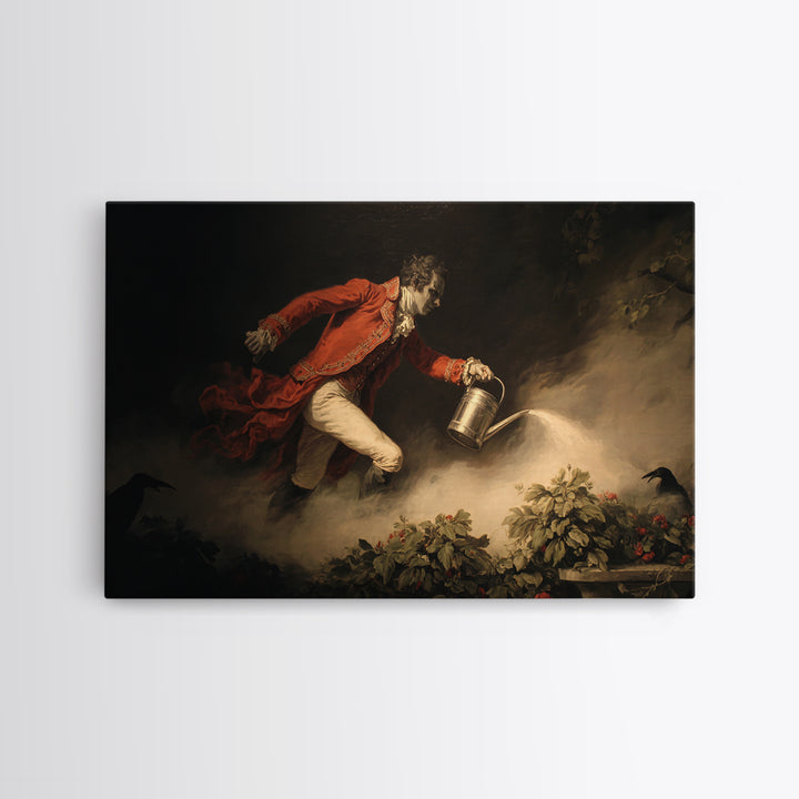 The Graveyard Gardener, Gothic Nightmare Art, Landscape Wall Art, Dark Fantasy Wall Art, Canvas Print, Halloween Wall Art