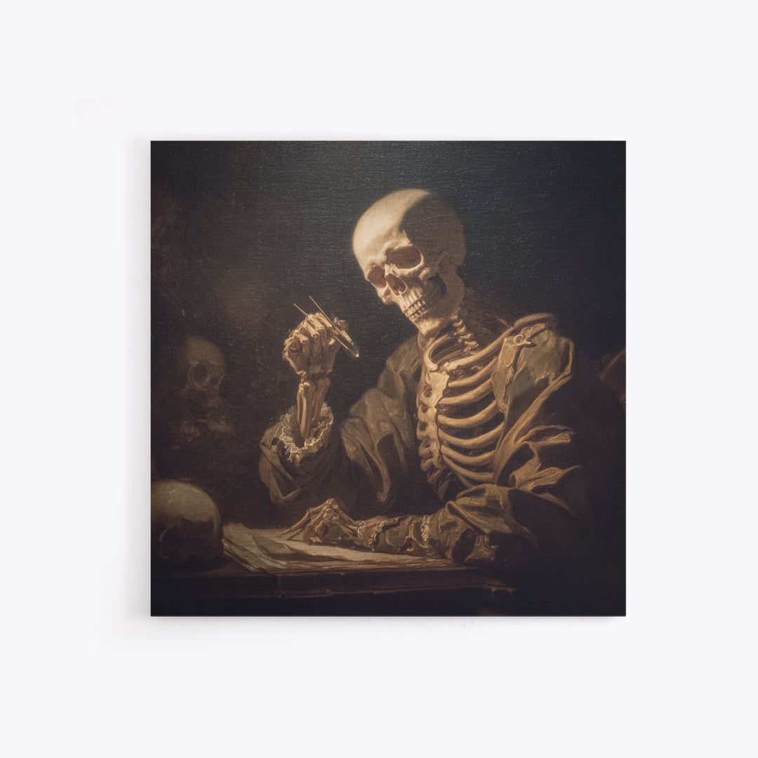 The Bone Sculptor, Gothic Nightmare Art, Square Wall Art, Dark Fantasy Wall Art, Canvas Print, Halloween Wall Art, Gothic Home Decor