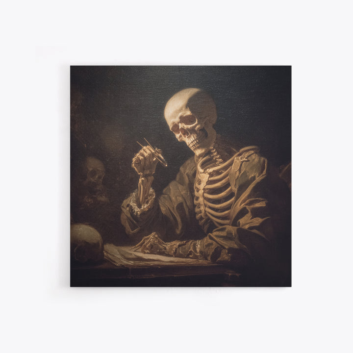 The Bone Sculptor, Gothic Nightmare Art, Square Wall Art, Dark Fantasy Wall Art, Canvas Print, Halloween Wall Art, Gothic Home Decor