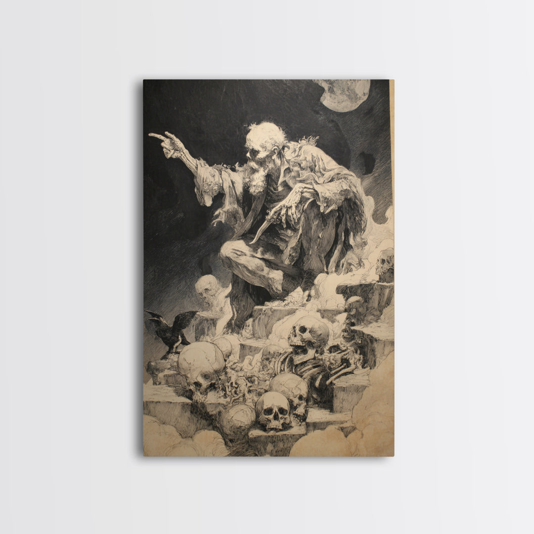 The Bone Sculptor, Decadent Gothic Art, Vertical Wall Art, Gothic Horror Wall Art, Canvas Print, Halloween Wall Art, Dark Fantasy Art