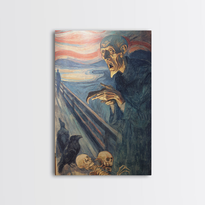 The Bone Sculptor, Expressionist Gothic Art, Vertical Wall Art, Dark Fantasy Wall Art, Canvas Print, Halloween Wall Art, Spooky Wall Decor