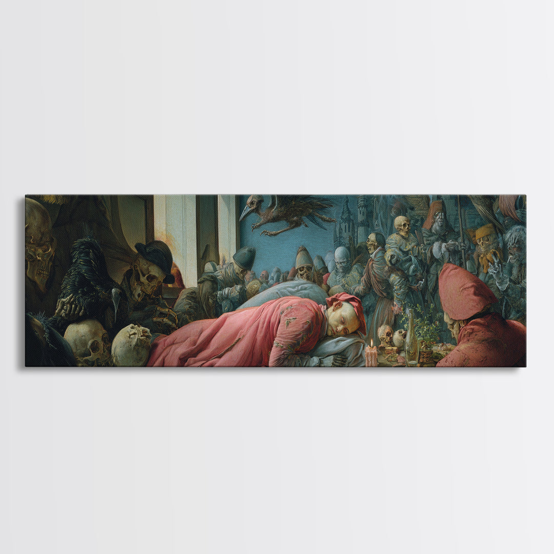 The Dream Eater, Danse Macabre Art, Extra Wide Wall Art, Dark Halloween Decor, Canvas Print, Halloween Wall Art