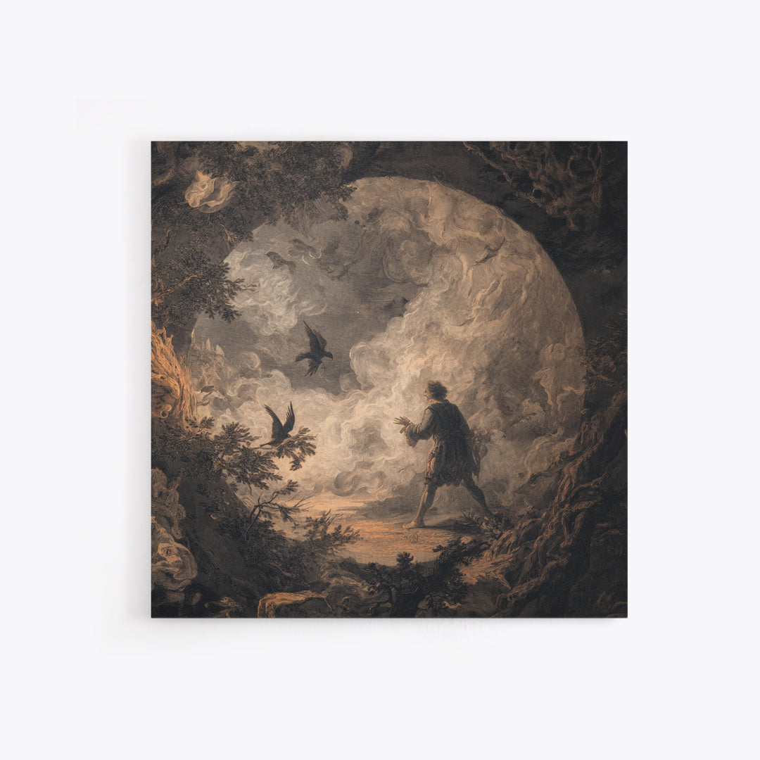 The Dream Eater, Baroque Witchcraft Art, Square Wall Art, Macabre Wall Art, Canvas Print, Halloween Wall Art, Dark Fantasy Art
