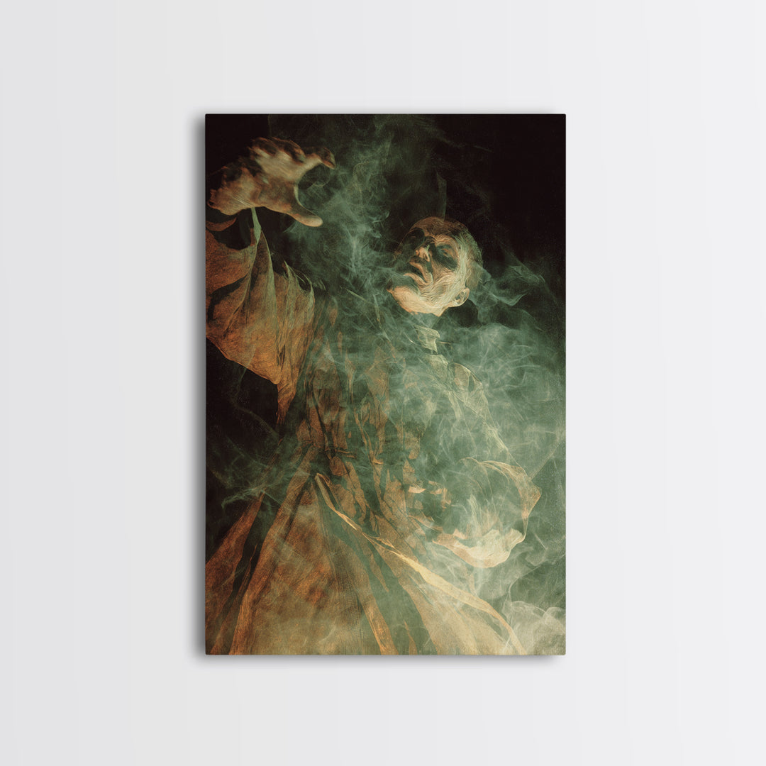 The Dream Eater, Expressionist Gothic Art, Vertical Wall Art, Macabre Wall Art, Framed Canvas Print, Halloween Wall Art
