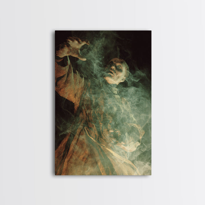 The Dream Eater, Expressionist Gothic Art, Vertical Wall Art, Macabre Wall Art, Framed Canvas Print, Halloween Wall Art