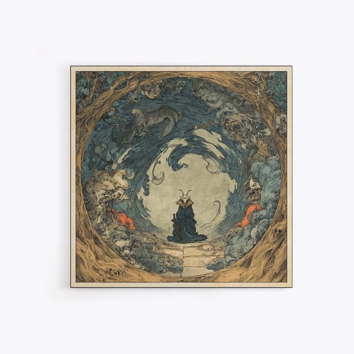 The Dream Eater, Gothic Storybook Art, Square Wall Art, Gothic Horror Wall Art, Canvas Print, Halloween Wall Art, Seasonal Home Decor