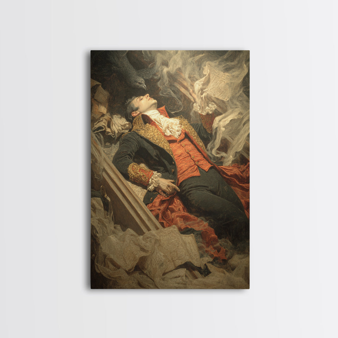 The Royal Coffin Maker, Gothic Nightmare Art, Vertical Wall Art, Dark Halloween Decor, Framed Canvas Print, Halloween Wall Art