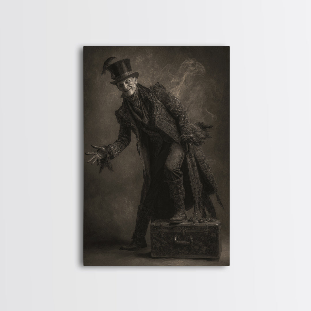 The Royal Coffin Maker, Symbolist Dream Art, Vertical Wall Art, Dark Fantasy Wall Art, Canvas Print, Halloween Wall Art