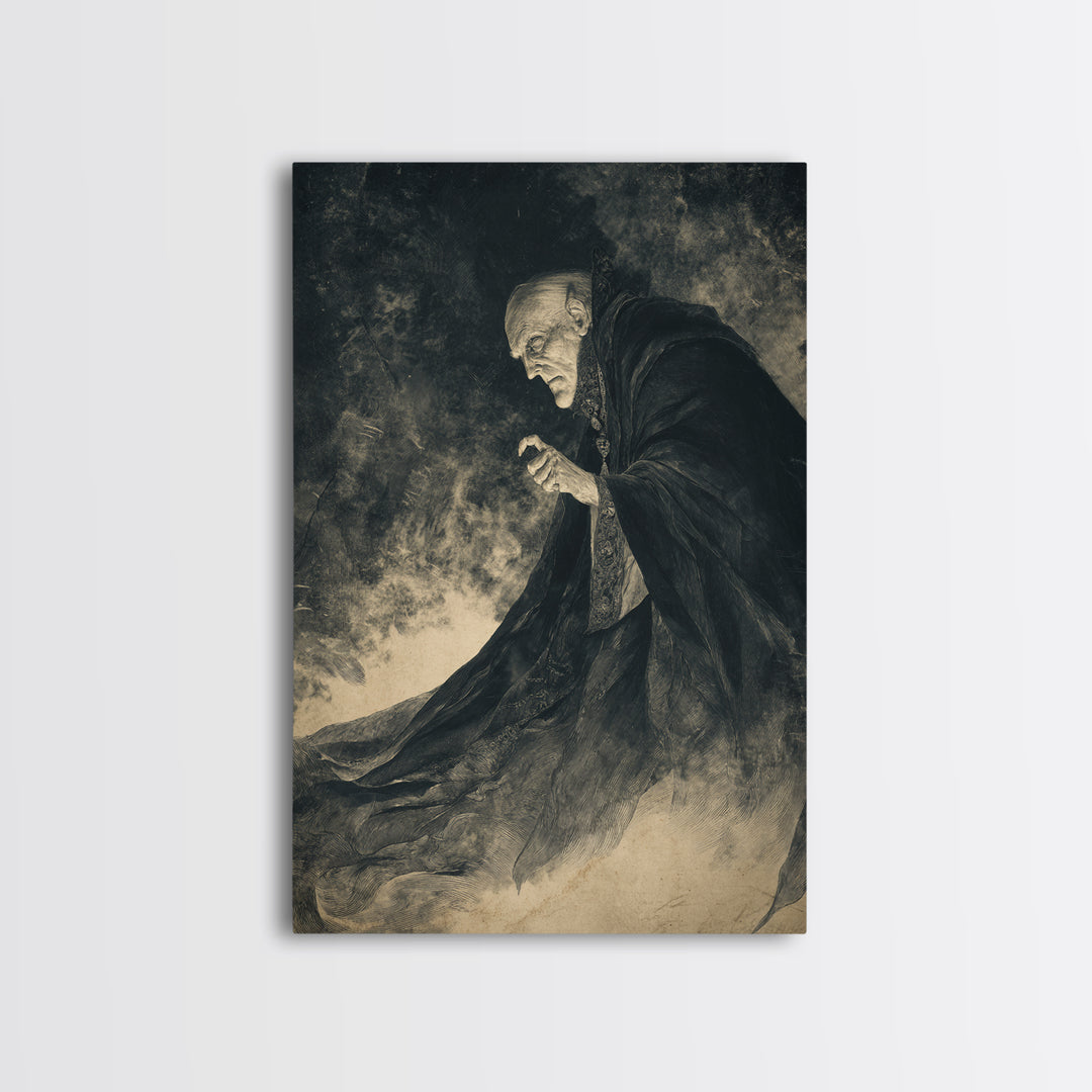 The Royal Coffin Maker, Expressionist Nightmare Art, Vertical Wall Art, Dark Fantasy Wall Art, Canvas Print, Halloween Wall Art