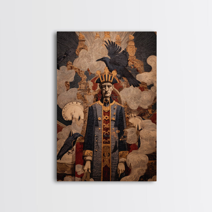 The Royal Coffin Maker, Expressionist Gothic Art, Vertical Wall Art, Gothic Horror Wall Art, Canvas Print, Halloween Wall Art