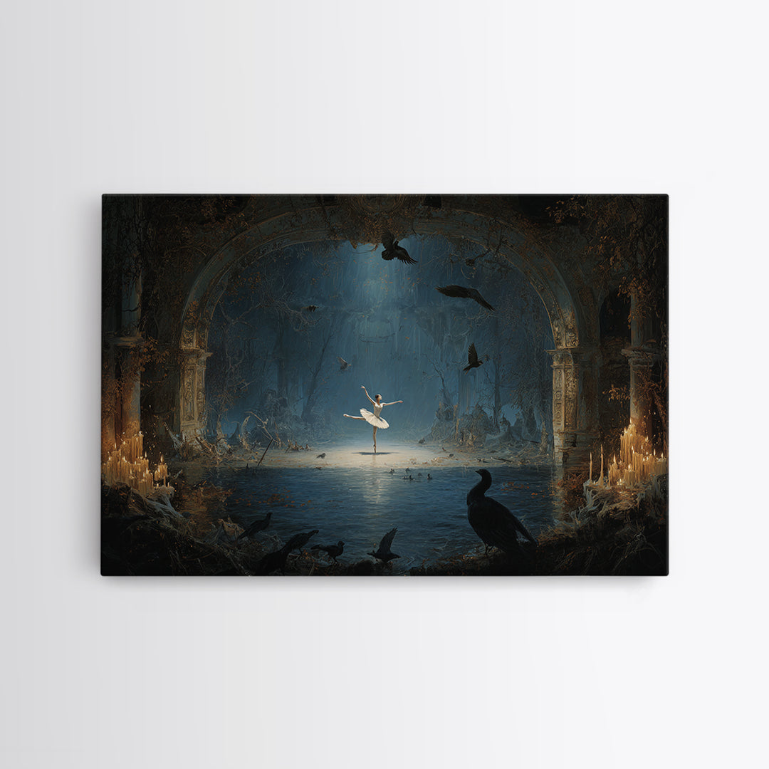 The Phantom Ballerina, Symbolist Gothic Landscape, Landscape Wall Art, Gothic Horror Wall Art, Canvas Print, Halloween Wall Art