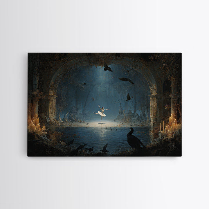 The Phantom Ballerina, Symbolist Gothic Landscape, Landscape Wall Art, Gothic Horror Wall Art, Canvas Print, Halloween Wall Art