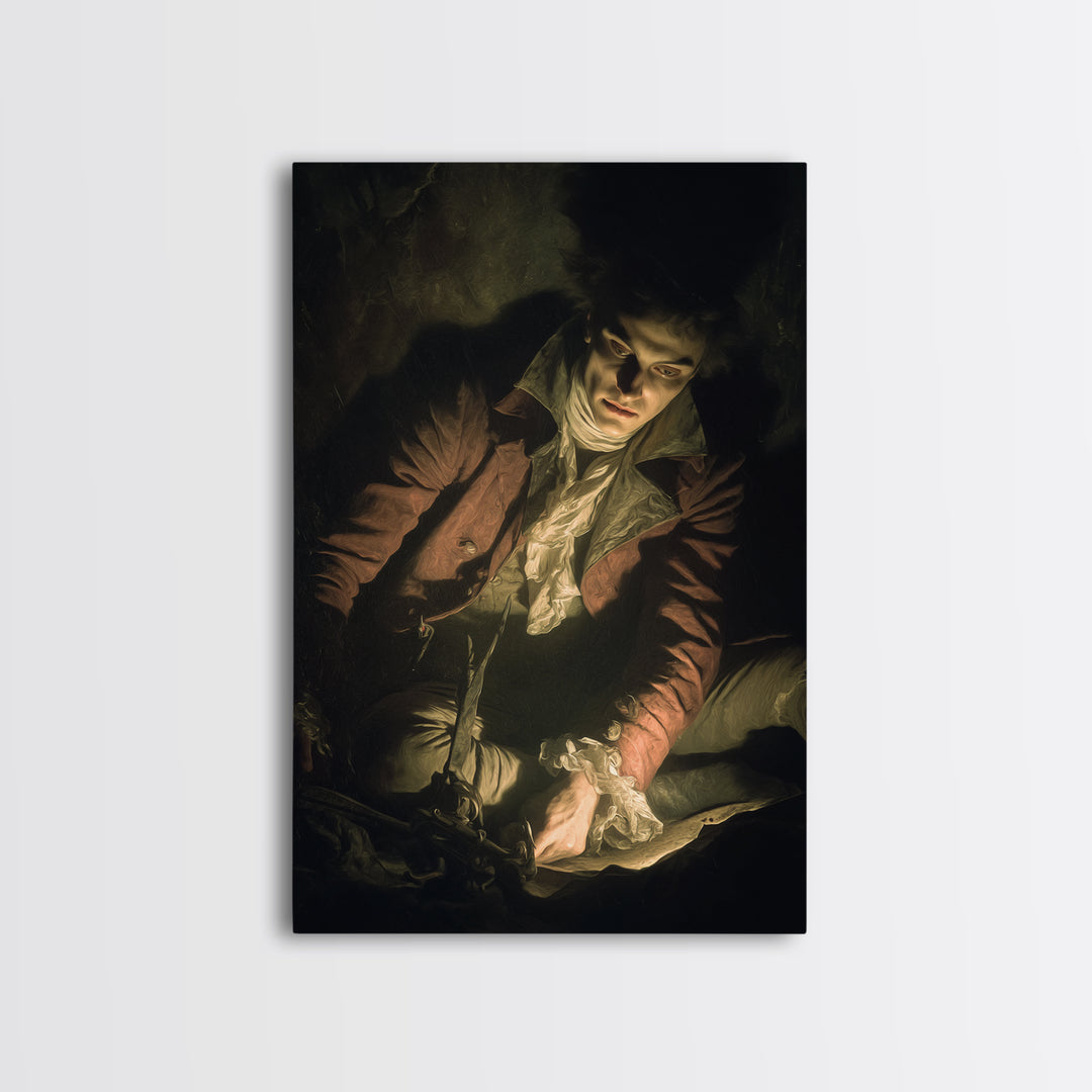 The Ghost Of The Witch Hunter, Gothic Nightmare Art, Vertical Wall Art, Dark Halloween Decor, Framed Canvas Print, Halloween Wall Art