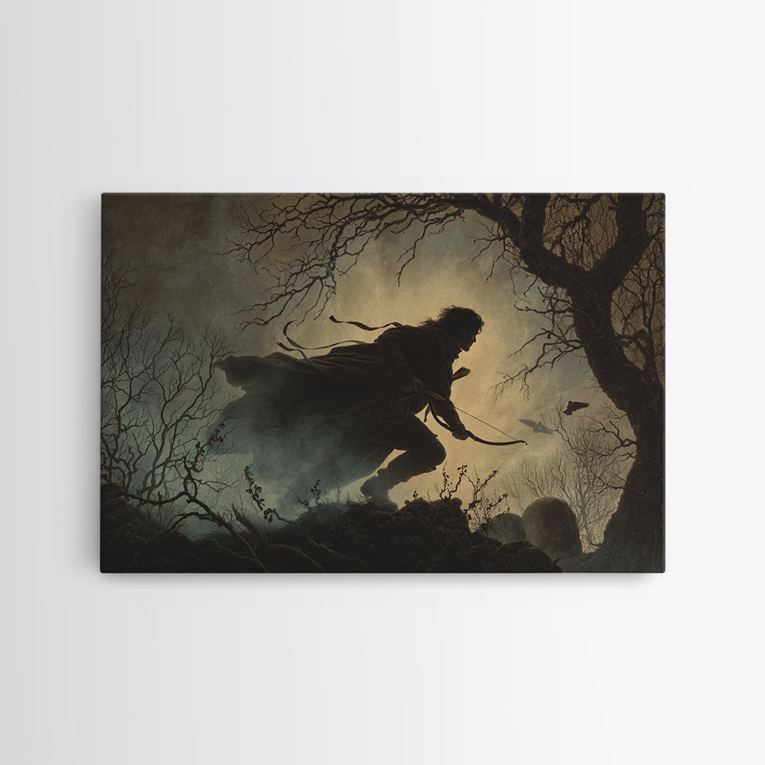 The Ghost Of The Witch Hunter, Romantic Gothic Landscape, Landscape Wall Art, Macabre Wall Art, Canvas Print, Halloween Wall Art