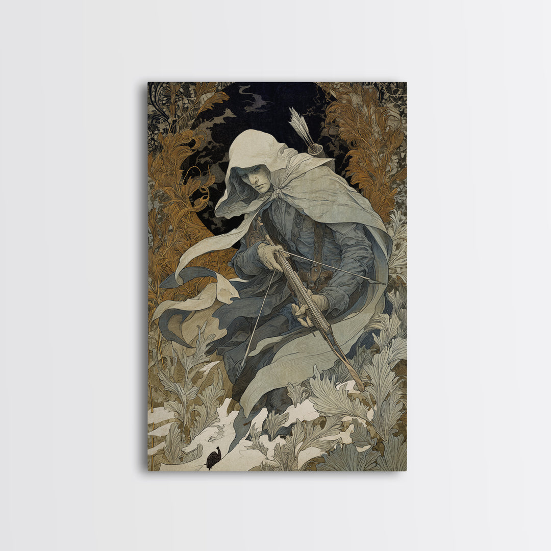 The Ghost Of The Witch Hunter, Symbolist Death Art, Vertical Wall Art, Gothic Horror Wall Art, Canvas Print, Halloween Wall Art