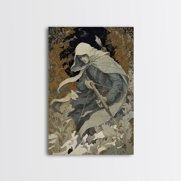 The Ghost Of The Witch Hunter, Symbolist Death Art, Vertical Wall Art, Gothic Horror Wall Art, Canvas Print, Halloween Wall Art