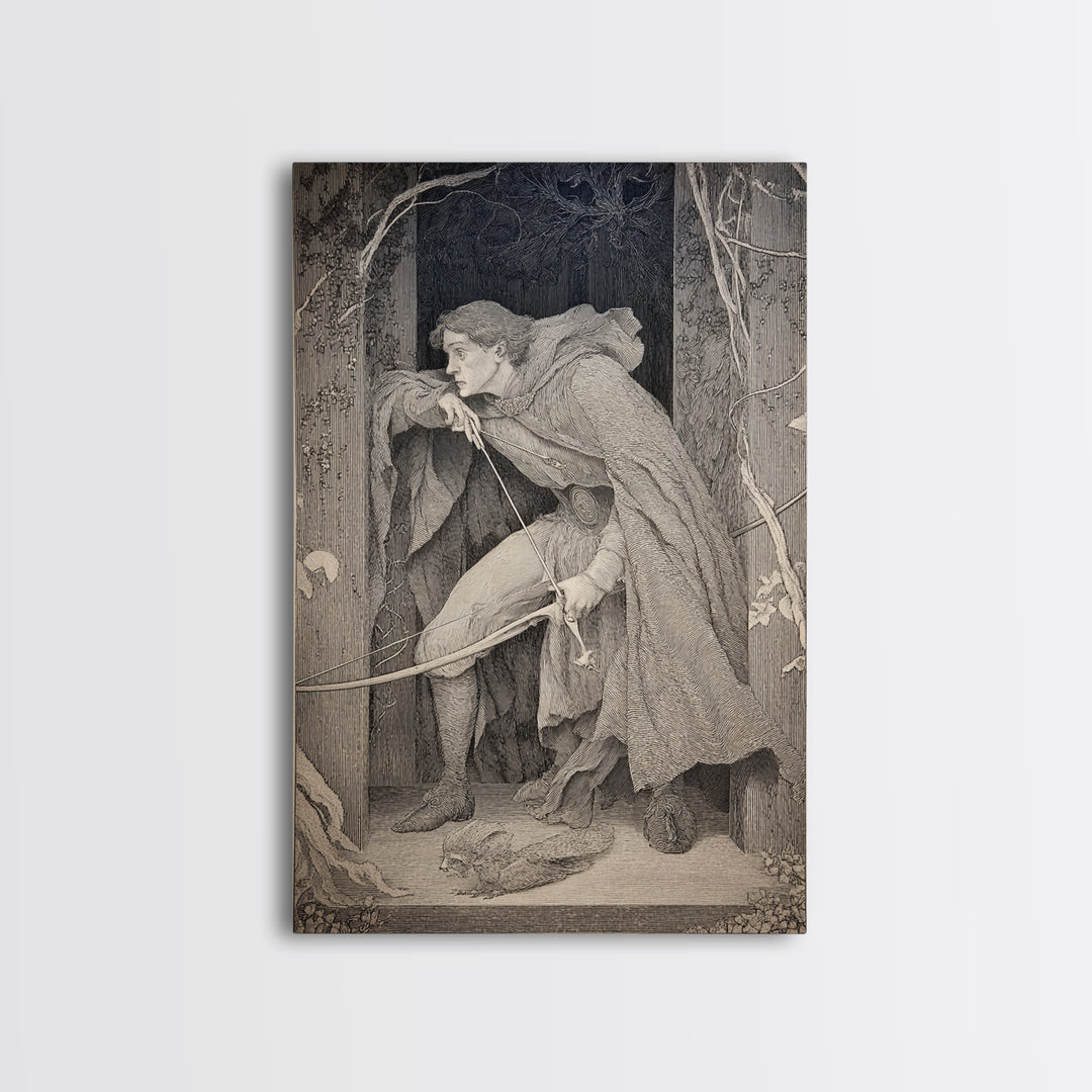 The Ghost Of The Witch Hunter, Victorian Macabre Art, Vertical Wall Art, Gothic Horror Wall Art, Canvas Print, Halloween Wall Art