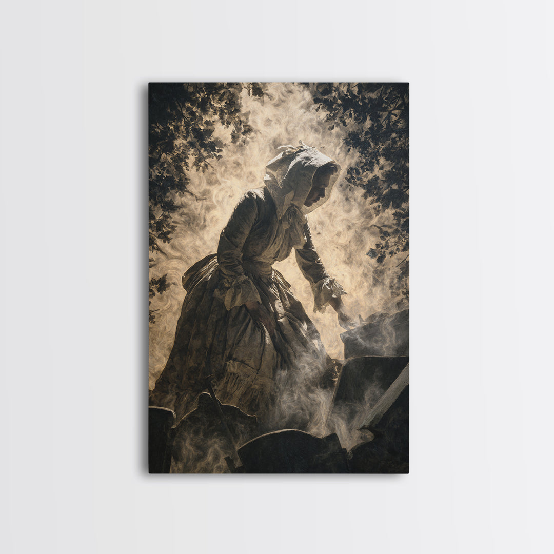 The Cemetery Beekeeper, Dark Romantic Horror Art, Vertical Wall Art, Dark Fantasy Wall Art, Canvas Print, Halloween Wall Art