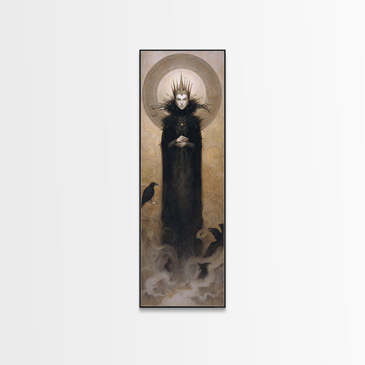 The Thorn-Crowned King, Surreal Apocalyptic Art, Tall Narrow Wall Art, Dark Fantasy Wall Art, Canvas Print, Halloween Wall Art