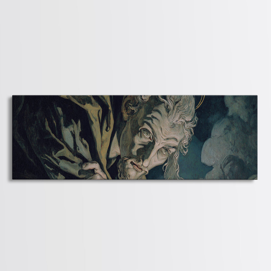 The Ash-Covered Oracle, Dark Renaissance Art, Extra Wide Wall Art, Gothic Horror Wall Art, Canvas Print, Halloween Wall Art