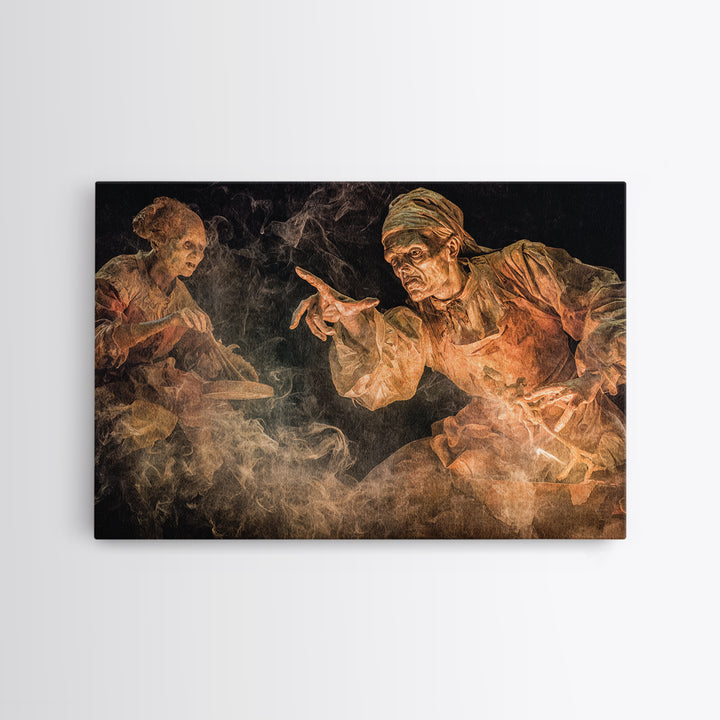 The Ghost Bakery, Dark Renaissance Art, Landscape Wall Art, Macabre Wall Art, Framed Canvas Print, Halloween Wall Art