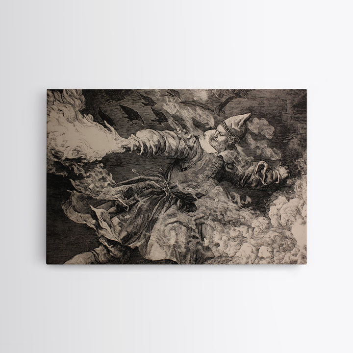 The Ghost Bakery, Renaissance Engraving Art, Landscape Wall Art, Gothic Horror Wall Art, Framed Canvas Print, Halloween Wall Art