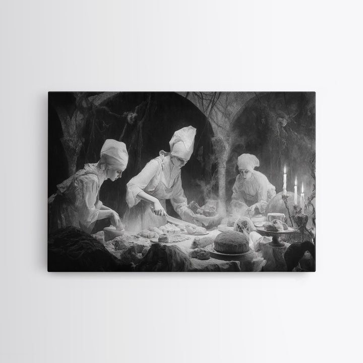 The Ghost Bakery, Symbolist Gothic Landscape, Landscape Wall Art, Gothic Horror Wall Art, Canvas Print, Halloween Wall Art