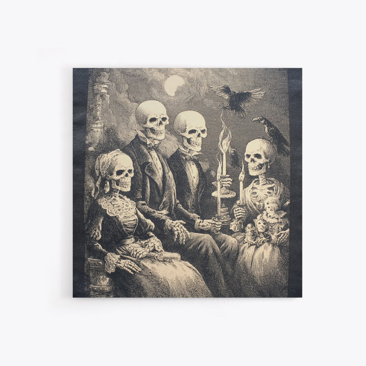 The Monster Family Portrait, Macabre Folk Print Art, Square Wall Art, Gothic Horror Wall Art, Canvas Print, Halloween Wall Art