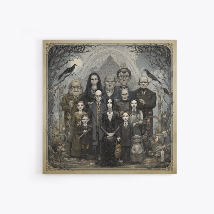 The Monster Family Portrait, Victorian Macabre Art, Square Wall Art, Gothic Horror Wall Art, Canvas Print, Halloween Wall Art