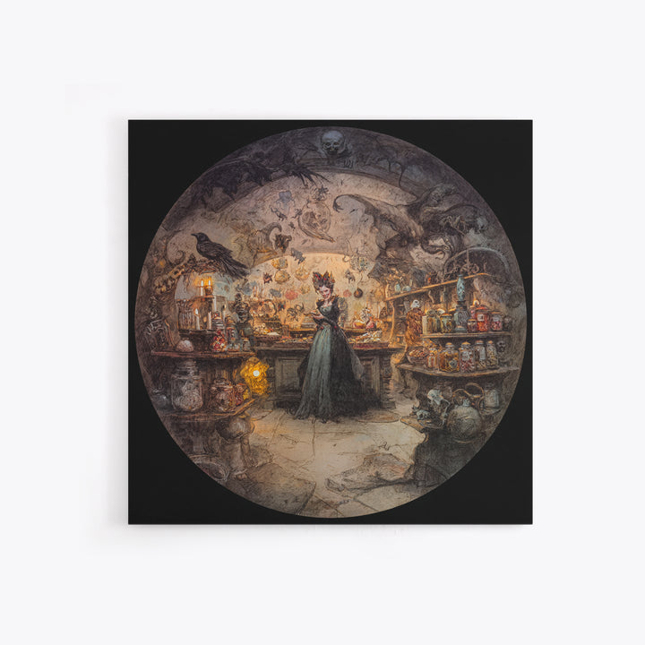 The Goblin Candy Shop, Decadent Gothic Art, Square Wall Art, Dark Fantasy Wall Art, Canvas Print, Halloween Wall Art