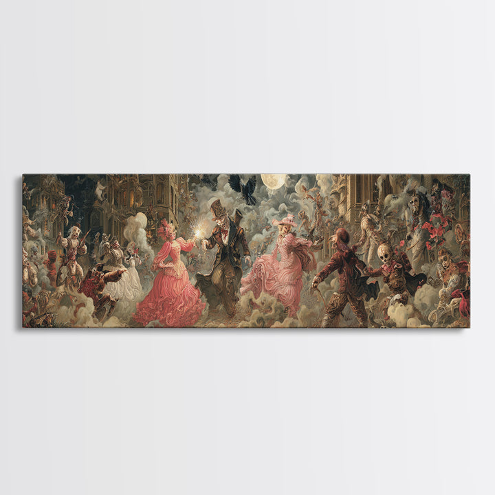 The Haunted Toy Parade, Gothic Engraving Art, Extra Wide Wall Art, Gothic Horror Wall Art, Canvas Print, Halloween Wall Art