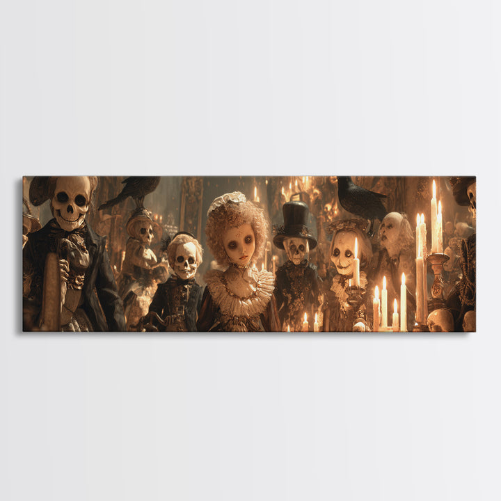 The Haunted Toy Parade, Decadent Gothic Art, Extra Wide Wall Art, Dark Halloween Decor, Canvas Print, Halloween Wall Art