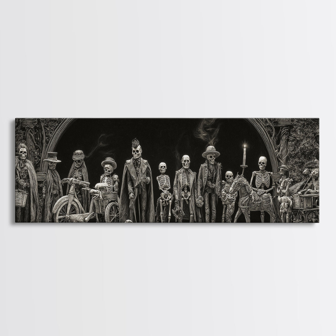 The Haunted Toy Parade, Biomechanical Horror Art, Extra Wide Wall Art, Dark Fantasy Wall Art, Framed Canvas Print, Halloween Wall Art