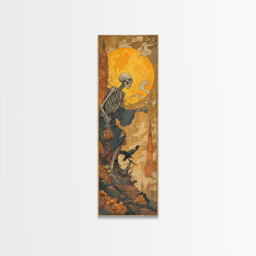 The Candy Corn Kingdom, Danse Macabre Art, Tall Narrow Wall Art, Dark Fantasy Wall Art, Framed Canvas Print
