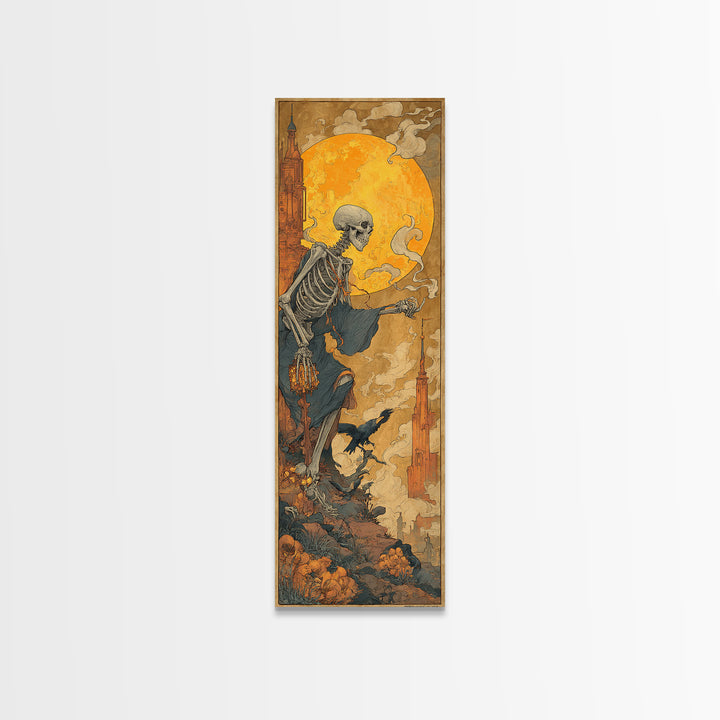 The Candy Corn Kingdom, Danse Macabre Art, Tall Narrow Wall Art, Dark Fantasy Wall Art, Framed Canvas Print