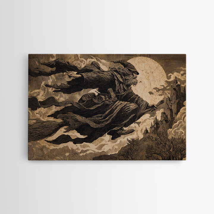 The Candy Corn Kingdom, Baroque Witchcraft Art, Landscape Wall Art, Dark Fantasy Wall Art, Framed Canvas Print, Halloween Wall Art