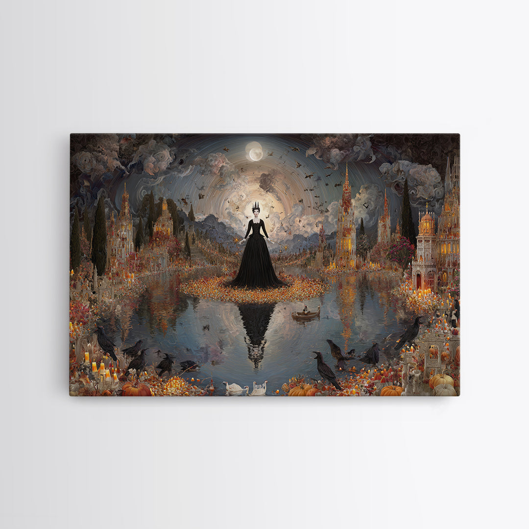 The Candy Corn Kingdom, Symbolist Gothic Landscape, Landscape Wall Art, Dark Fantasy Wall Art, Canvas Print, Halloween Wall Art