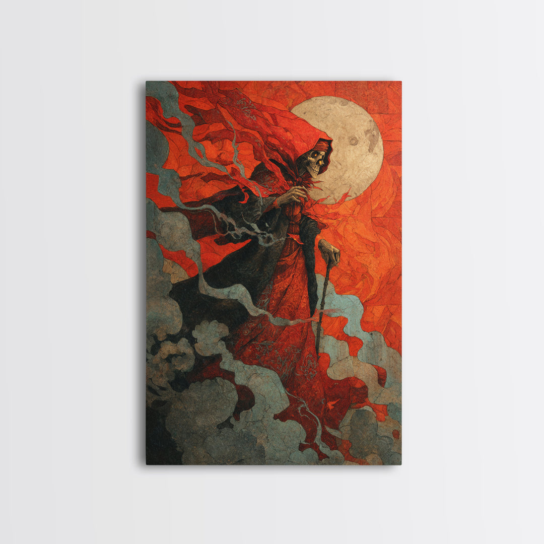 The Candy Corn Kingdom, Dark Symbolist Art, Vertical Wall Art, Macabre Wall Art, Framed Canvas Print, Halloween Wall Art