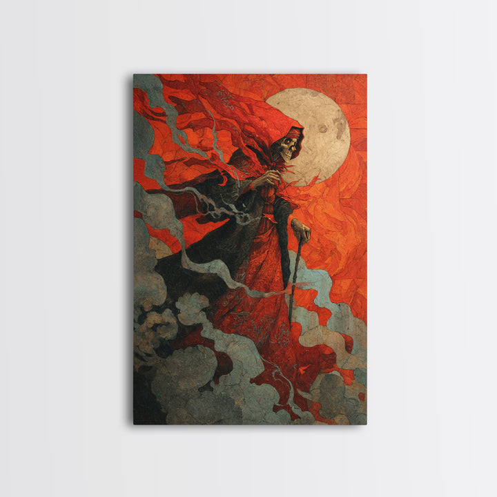 The Candy Corn Kingdom, Dark Symbolist Art, Vertical Wall Art, Macabre Wall Art, Framed Canvas Print, Halloween Wall Art