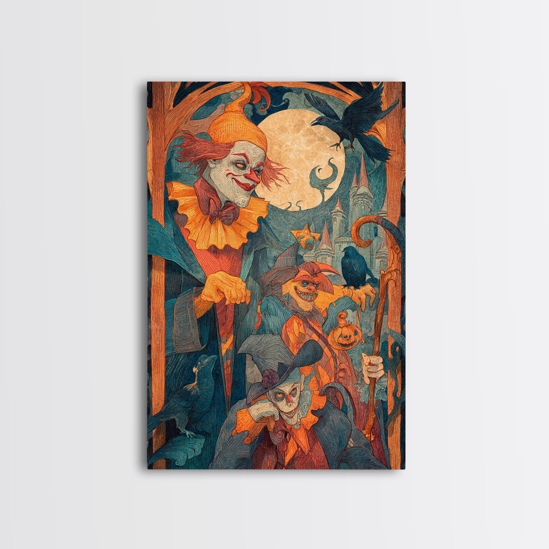 The Candy Corn Kingdom, Expressionist Gothic Art, Vertical Wall Art, Macabre Wall Art, Canvas Print, Halloween Wall Art, Spooky Wall Decor