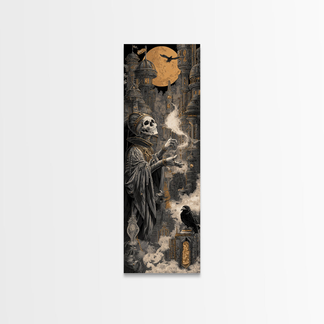 The Candy Corn Kingdom, Biomechanical Horror Art, Tall Narrow Wall Art, Dark Fantasy Wall Art, Canvas Print, Halloween Wall Art