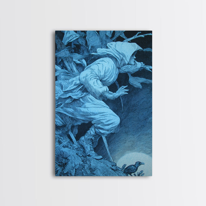 The Graveyard Book Club, Renaissance Engraving Art, Vertical Wall Art, Gothic Horror Wall Art, Canvas Print, Halloween Wall Art