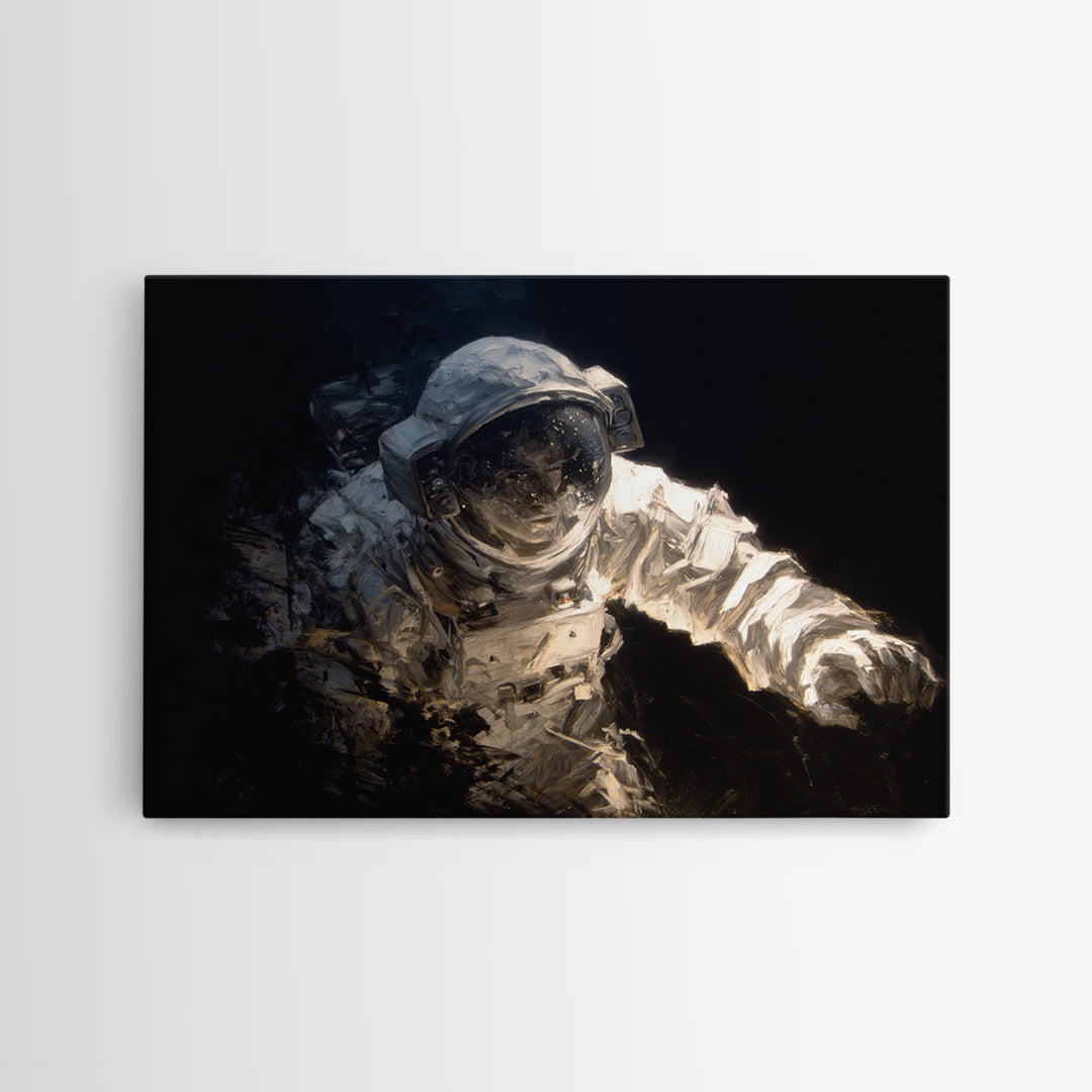 The Astronaut Ghost, Dark Romantic Horror Art, Landscape Wall Art, Macabre Wall Art, Framed Canvas Print, Halloween Wall Art