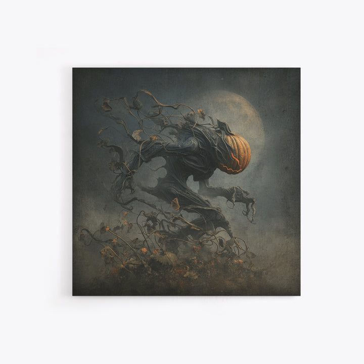 The Alien Pumpkin Patch, Biomechanical Horror Art, Square Wall Art, Dark Fantasy Wall Art, Framed Canvas Print, Halloween Wall Art