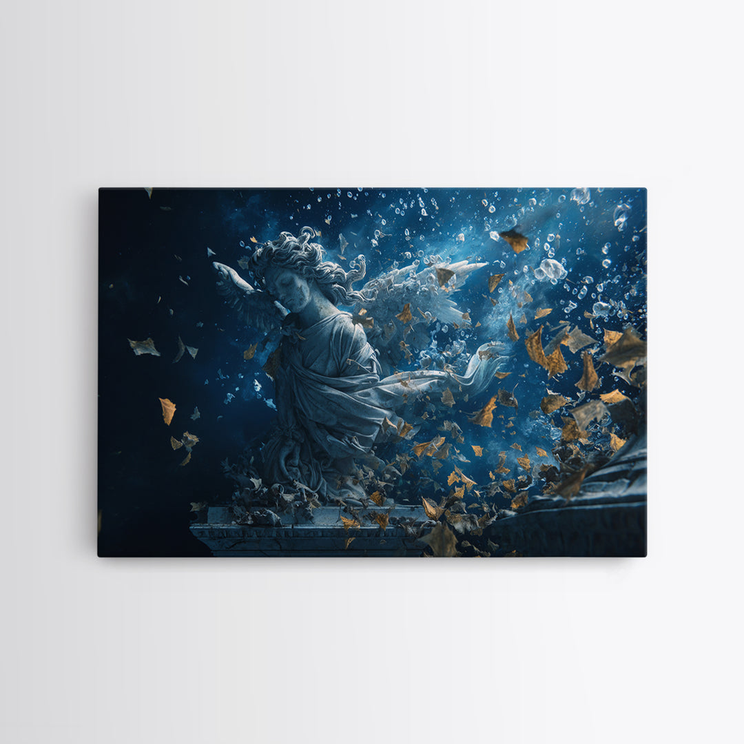 The Underwater Graveyard, Visionary Gothic Art, Landscape Wall Art, Dark Halloween Decor, Canvas Print, Halloween Wall Art