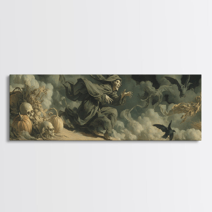Desert Halloween, Gothic Nightmare Art, Extra Wide Wall Art, Dark Halloween Decor, Canvas Print, Halloween Wall Art, Dark Fantasy Art